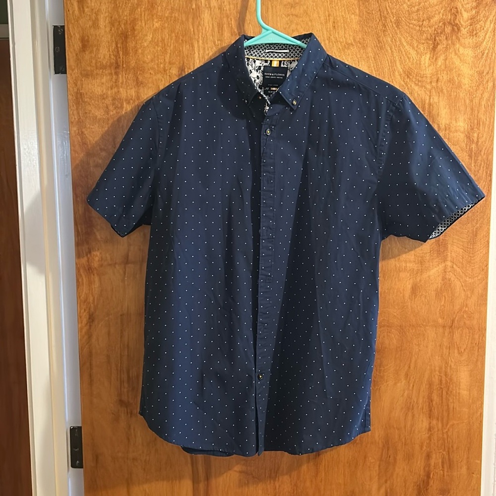 Men's Navy Blue Short Sleeve Shirt
